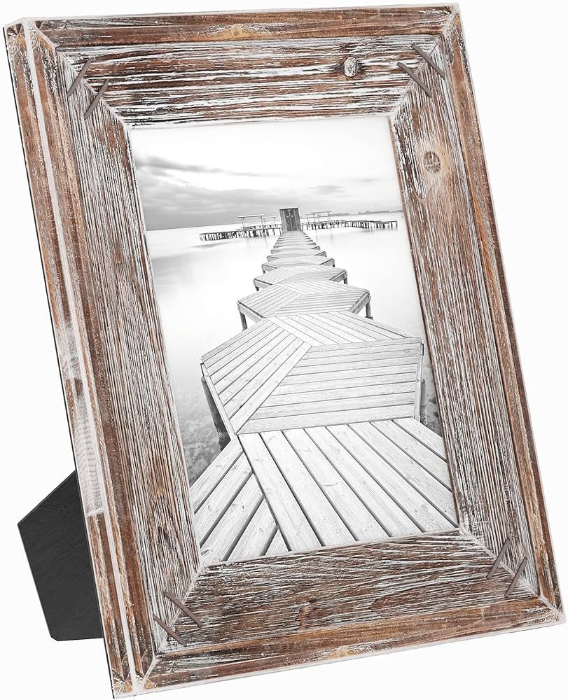 Barnyard Designs Rustic Wooden Picture Frame, Western Farmhouse Tabletop or Wall Hanging Wood Pic... | Amazon (US)