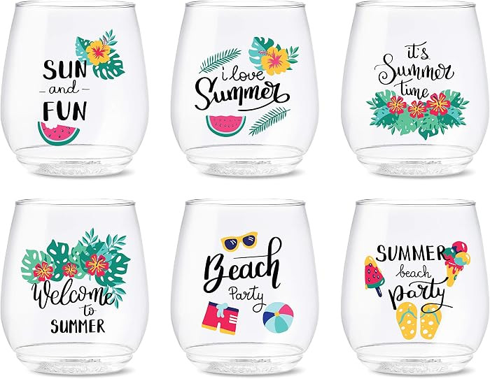 TOSSWARE POP 14oz Vino Summer Sips 1 Series, SET OF 6, Premium Quality, Recyclable, Unbreakable &... | Amazon (US)