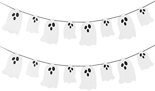 Amazon.com: Halloween Hanging Ghost Banner -White Glittery Halloween Party Banner for Haunted Hou... | Amazon (US)