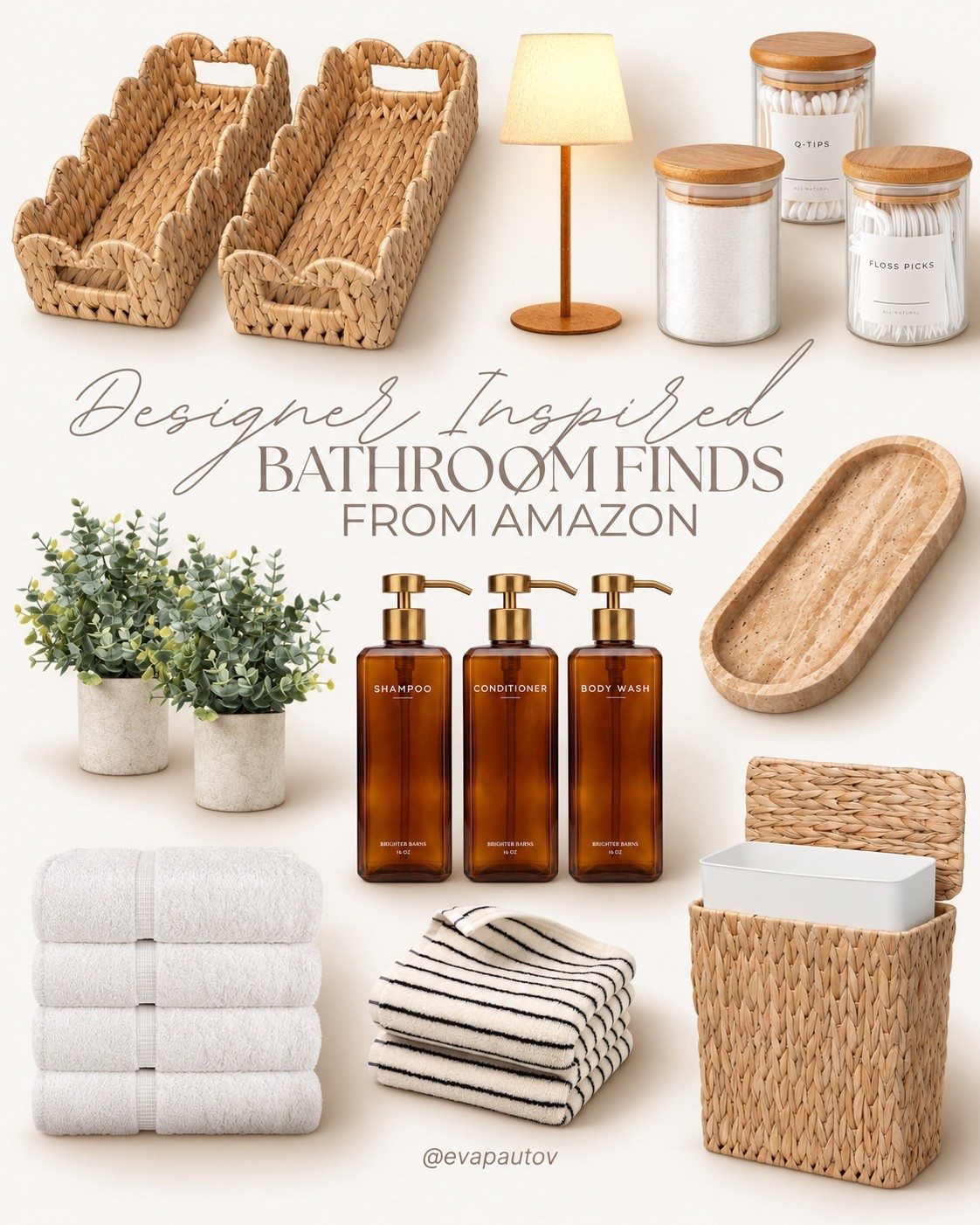 Designer inspired bathroom finds that make your space feel instantly more elevated ✨ love these neutral, functional pieces for creating that clean and cozy look without spending a fortune.