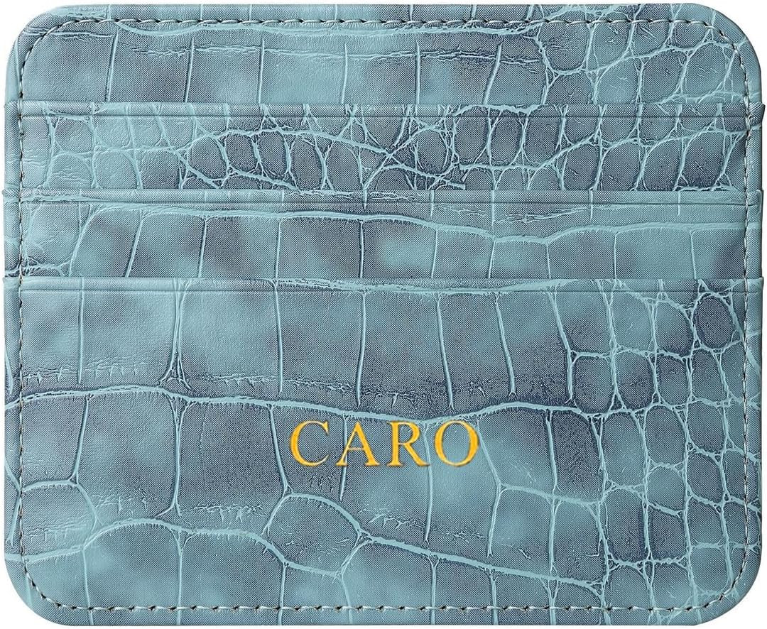 Personalisa Gold Silver Initial letters Credit Card Holder Wallet, PU Leather Ultra Slim Wallet, ... | Amazon (US)