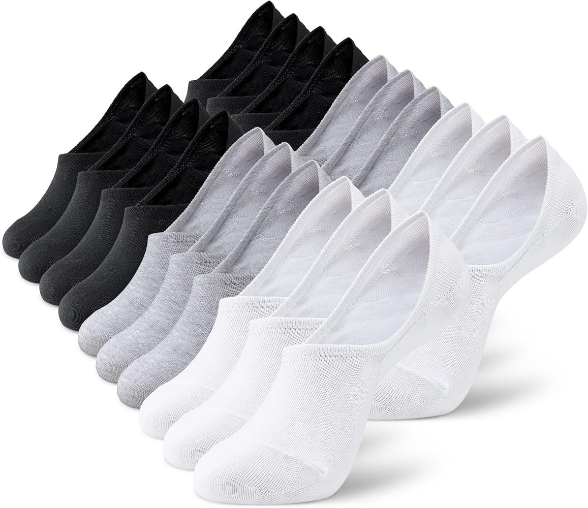 MONFOOT Women's and Men's 10-Pairs Breathable No-Show Non-slip Socks | Amazon (US)