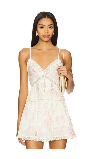LoveShackFancy Elsette Top in Beige. - size S | Revolve Clothing (Global)