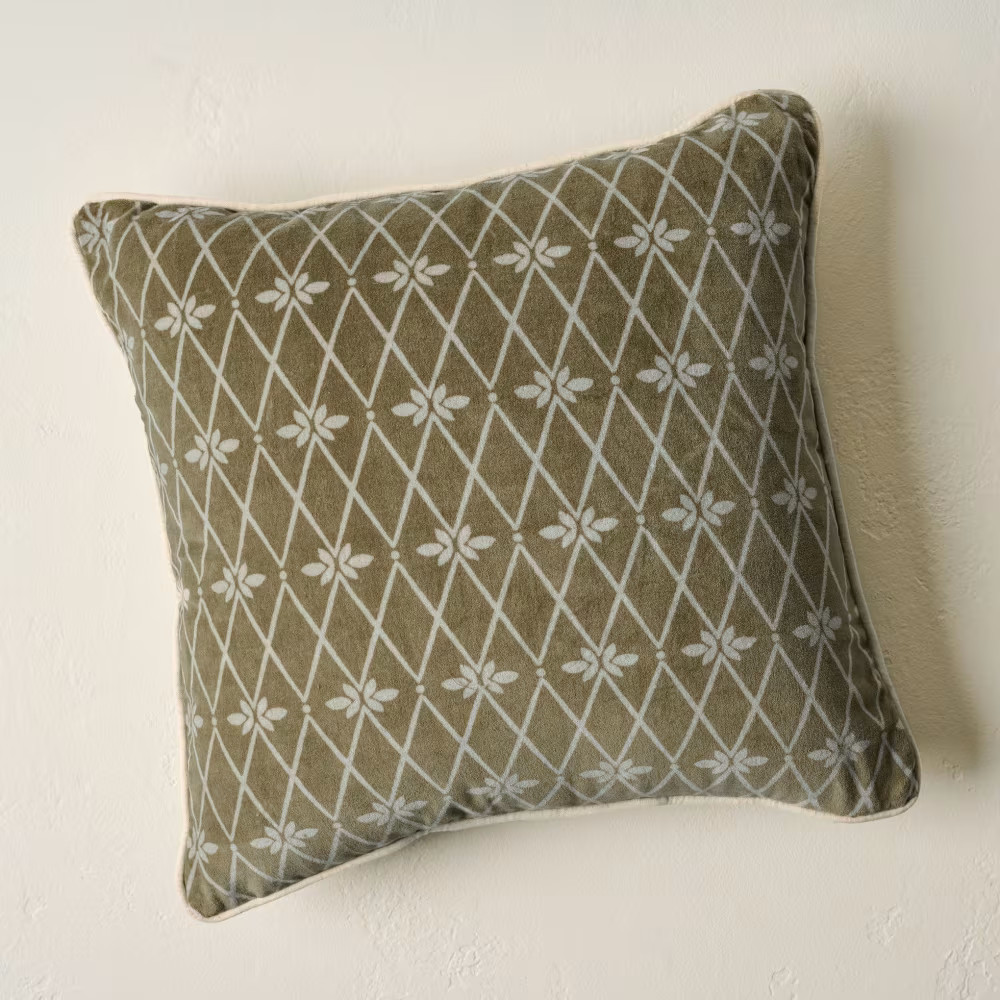 Diamond Velvet Green Pillow | Magnolia