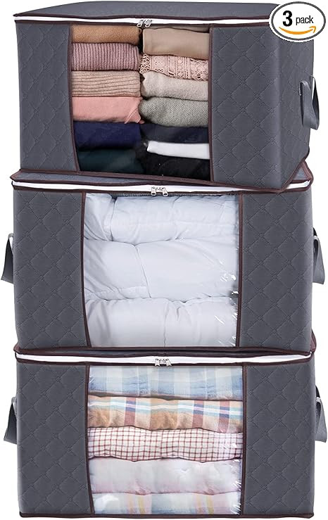 Lifewit Large Capacity Clothes Storage Bag Organizer with Reinforced Handle Thick Fabric for Comf... | Amazon (US)