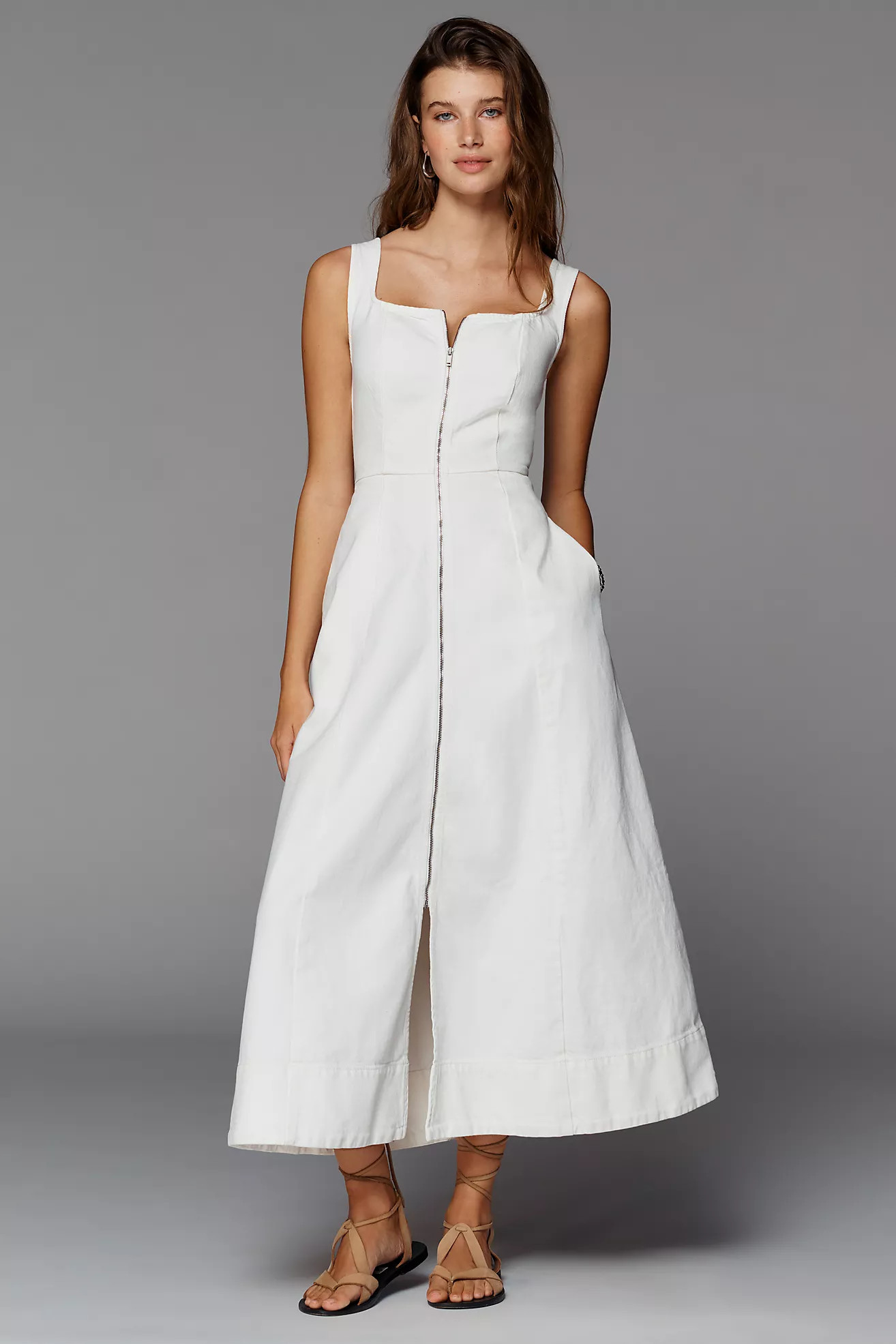 ALIGNE Paisley Denim Midi Dress | Anthropologie (US)