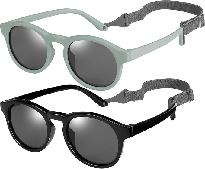 FANKUTOYS 2 PCS Baby Toddler Sunglasses with Strap Kids Polarized Sun Glasses UV-400 Flexible Fra... | Amazon (CA)