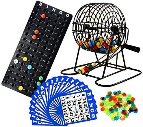 Regal Games Deluxe Bingo Cage Game Set - 8 Inch Metal Cage with Plastic Masterboard, 75 Multi-Col... | Amazon (US)