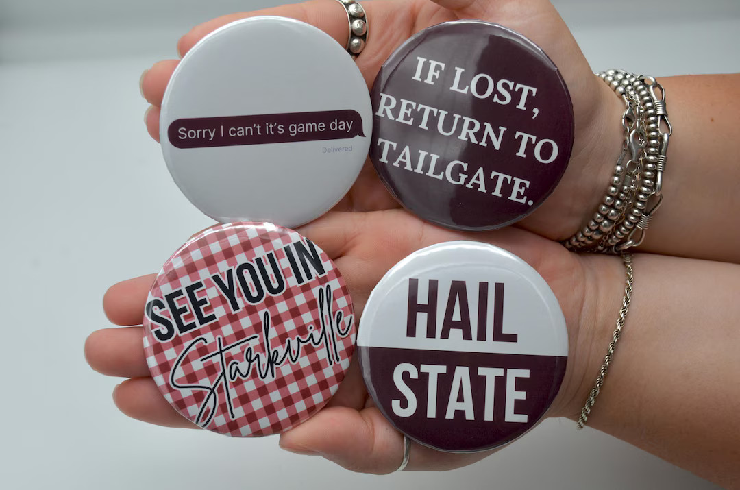Mississippi Gameday Buttons | Gameday Accessories | Hail State - Etsy | Etsy (US)