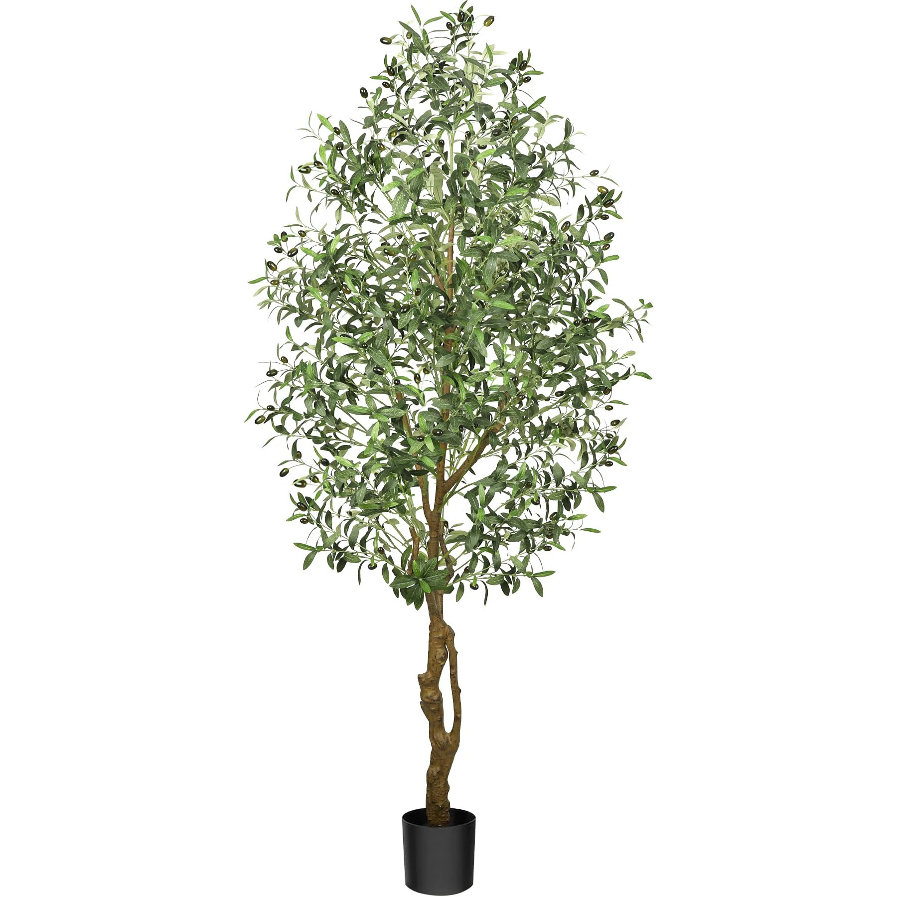 Olive Tree in Pot with Realistic Leaves and Natural Trunk,Olive Plants with Fruits for Home Decor | Wayfair North America