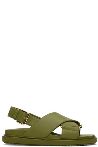 Green Fussbett Crisscross Sandals | SSENSE