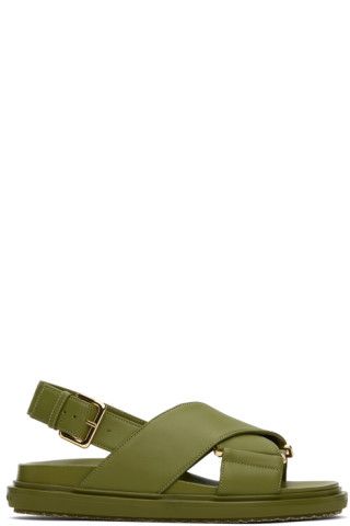 Green Fussbett Crisscross Sandals | SSENSE