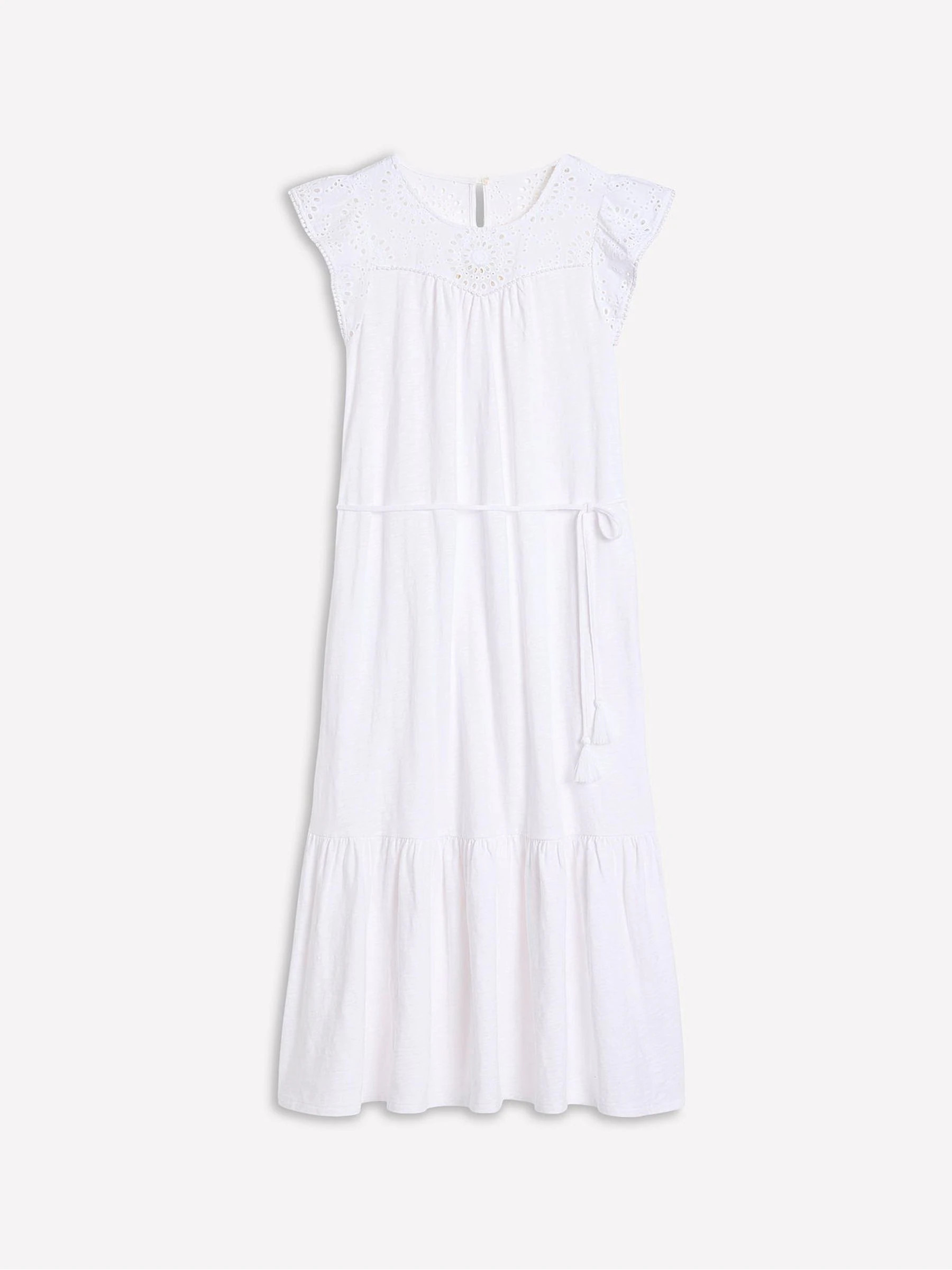 Boden Boden White Juliet Broderie Midi Dress | Next US