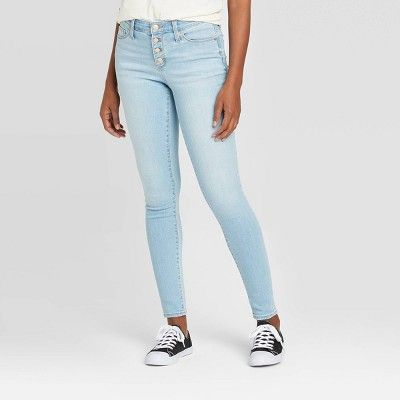 Women's High-Rise Button-Fly Skinny Jeans - Universal Thread™ Light Wash | Target