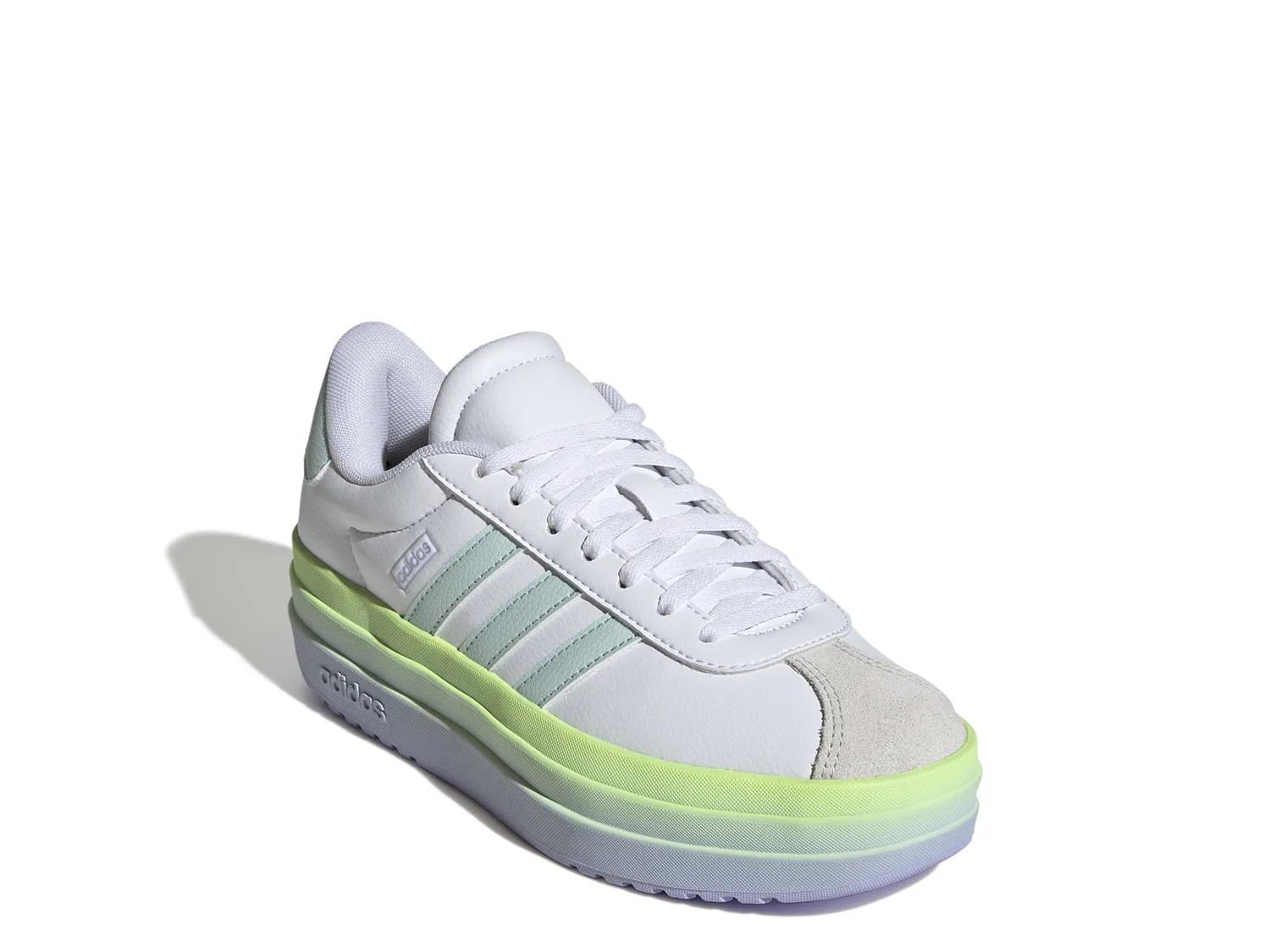 adidas VL Court Bold Lifestyle Sneaker Kids' | Girl's | White/Blue | Size 4.5 Youth | Sneakers | Lace-Up | DSW