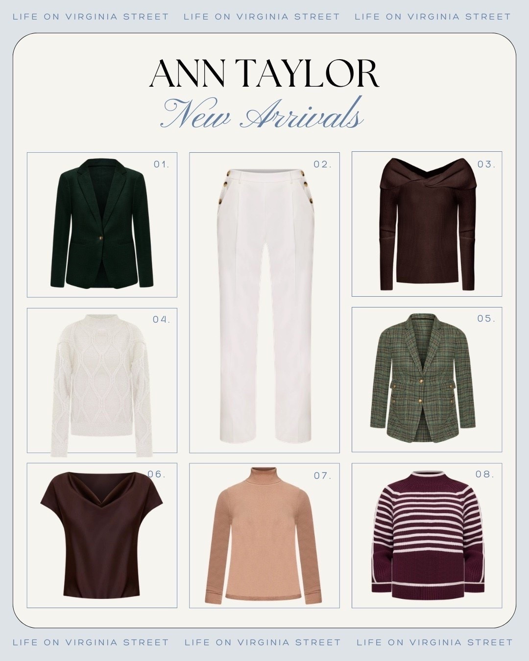 Ann Taylor new arrivals 🙌🏻🙌🏻

Far fashion, fall style, and turn on your arrivals, workwear, fall, workwear, sweaters, blazers, pants 



#LTKSeasonal #LTKStyleTip #LTKWorkwear