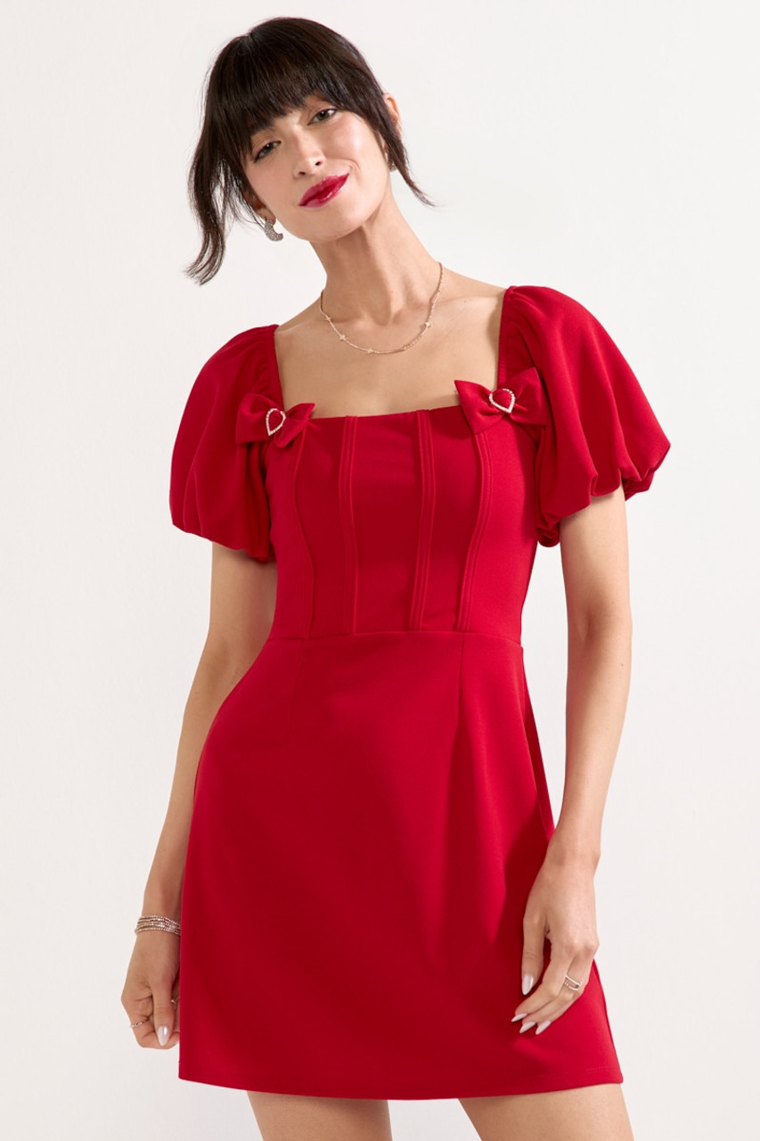 Ava Heart Embellished Corset Mini Dress | Francesca's