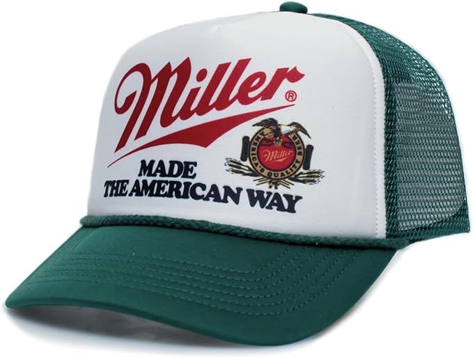 The American Way Trucker Hat - Trendy Vintage Beer Graphic Mesh Back Trucker Cap for Men and Wome... | Amazon (US)