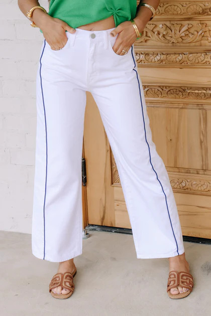Just Black White Barrel Twist Jean | The Willow Tree