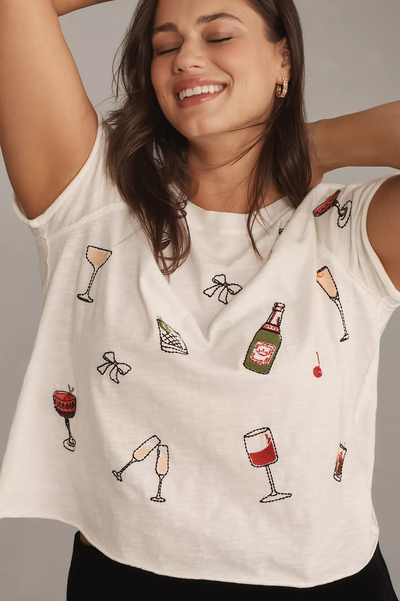The Caitlin Boxy Tee by Maeve: Embroidery Edition | Anthropologie (US)