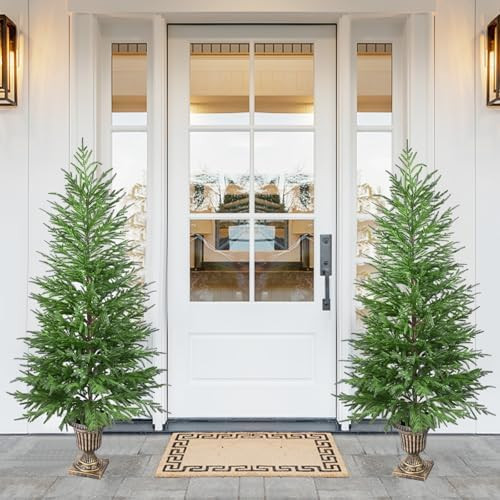 5FT Artificial Potted Norfolk Christmas Tree, 2-Packs Norfolk Pine Tree,Faux Christmas Tree Fake ... | Amazon (US)