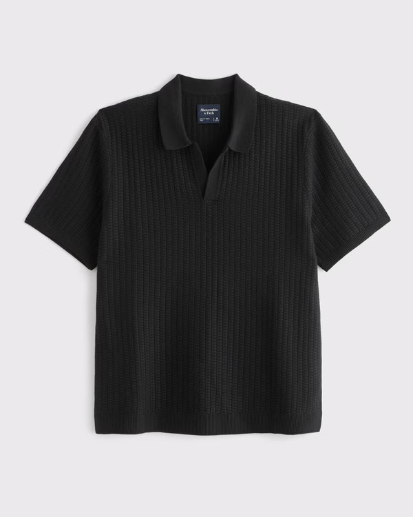 Men's Classic Stitch Johnny Collar Sweater Polo | Men's Tops | Abercrombie.com | Abercrombie & Fitch (US)