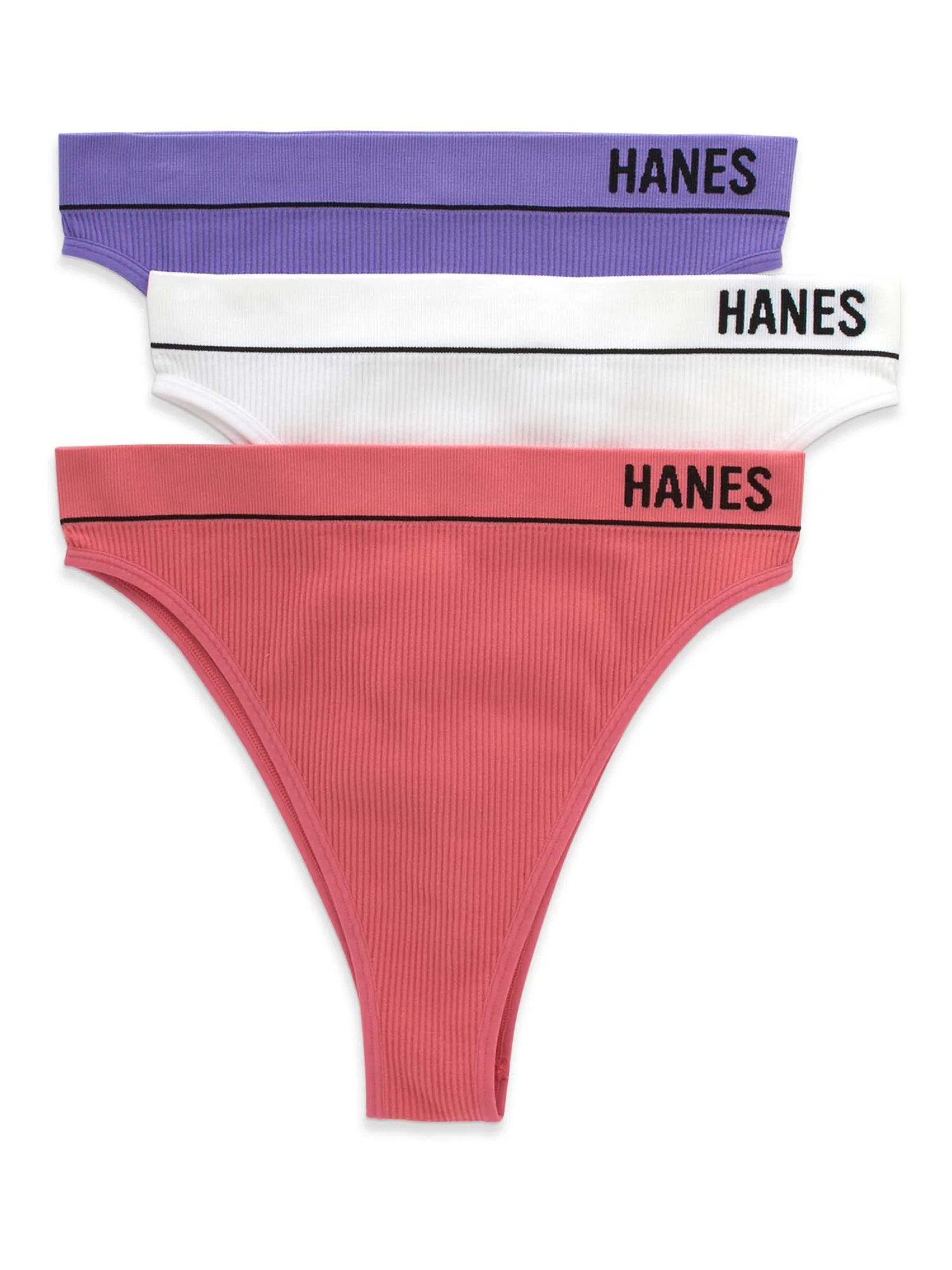 Hanes Originals Women’s Seamless Rib Hi-Rise Cheeky Underwear, 3-Pack - Walmart.com | Walmart (US)