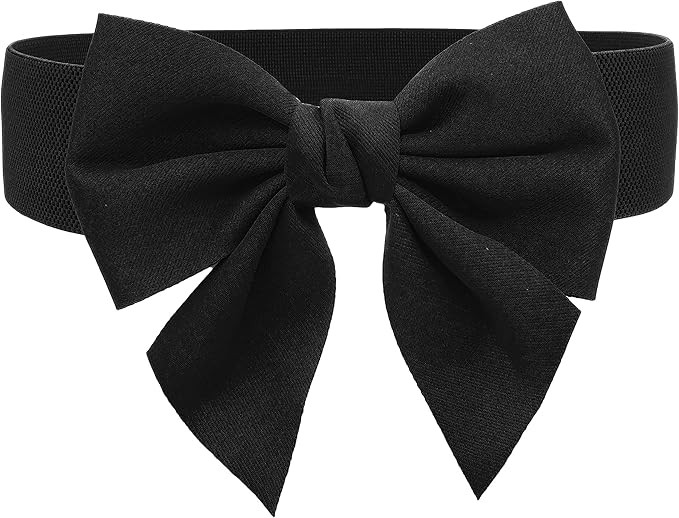 Cute Wide Elastic Belt Women's Bowknot Belt Ladies Stretchy Bow Belt for Christmas Party Casual M... | Amazon (US)