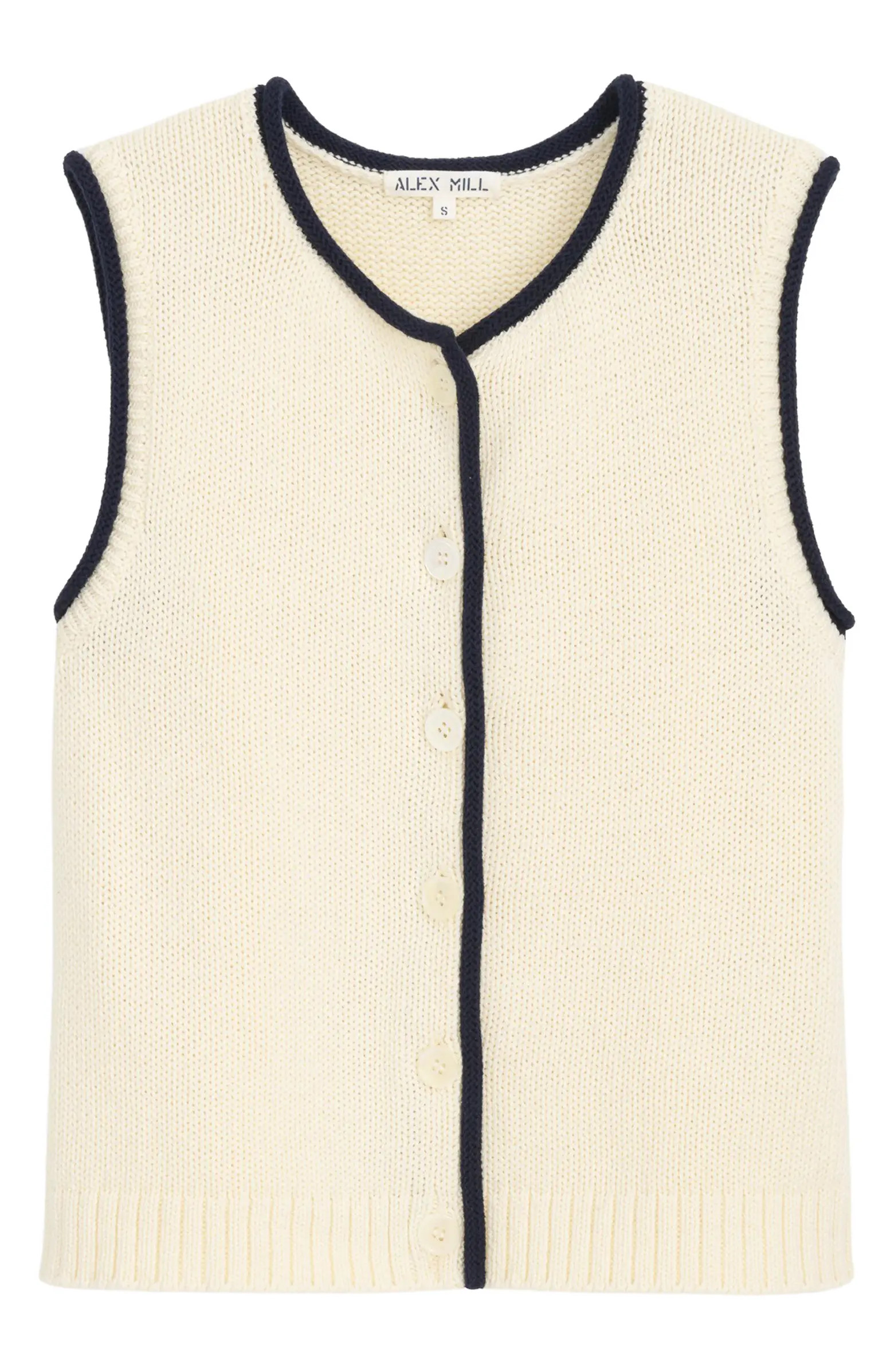 Alex Mill Bridget Tipped Sweater Vest | Nordstrom | Nordstrom