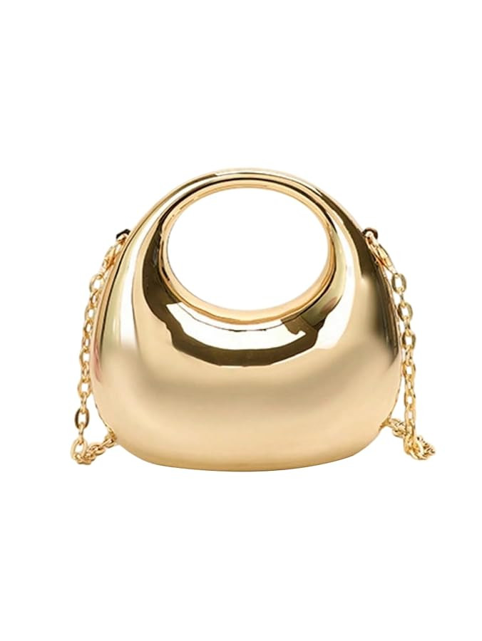 GORGLITTER Women's Metallic Clutch Purse Glamourous Crossbody Handbags Top Handle Mini Chain Bags | Amazon (US)