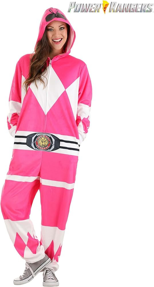 Power Rangers Pink Ranger Hooded Adult Union Suit | Amazon (US)