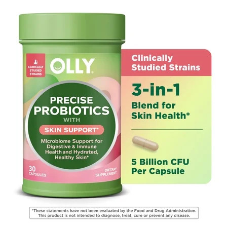 OLLY Precise Probiotics Skin Support Supplement with Clinically Studied Strains,* 30 Ct | Walmart (US)