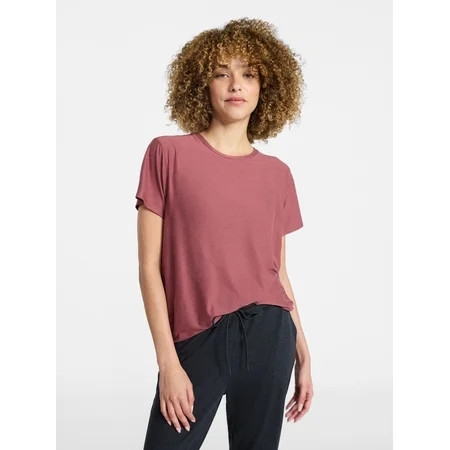 Athletic Works Women's and Women's Plus Relaxed ButterCore Tee with Short Sleeves, Sizes XS-4X | Walmart (US)