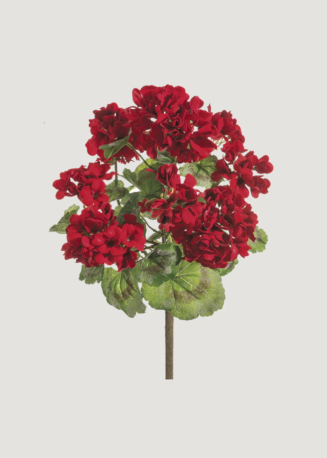 Fake Indoor/Covered Outdoor Red Geranium Bush - 18" | Afloral