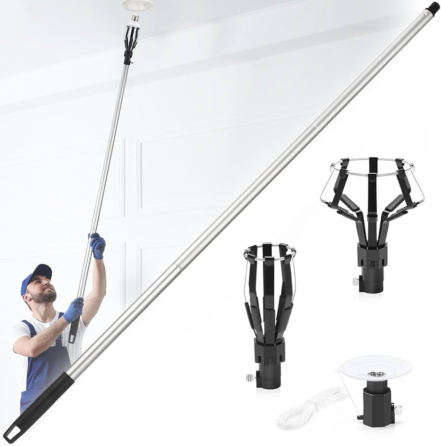 12FT Light Bulb Changer for High Ceilings, Light Bulb Changer with Baskets and Suction Cup, Light... | Amazon (US)