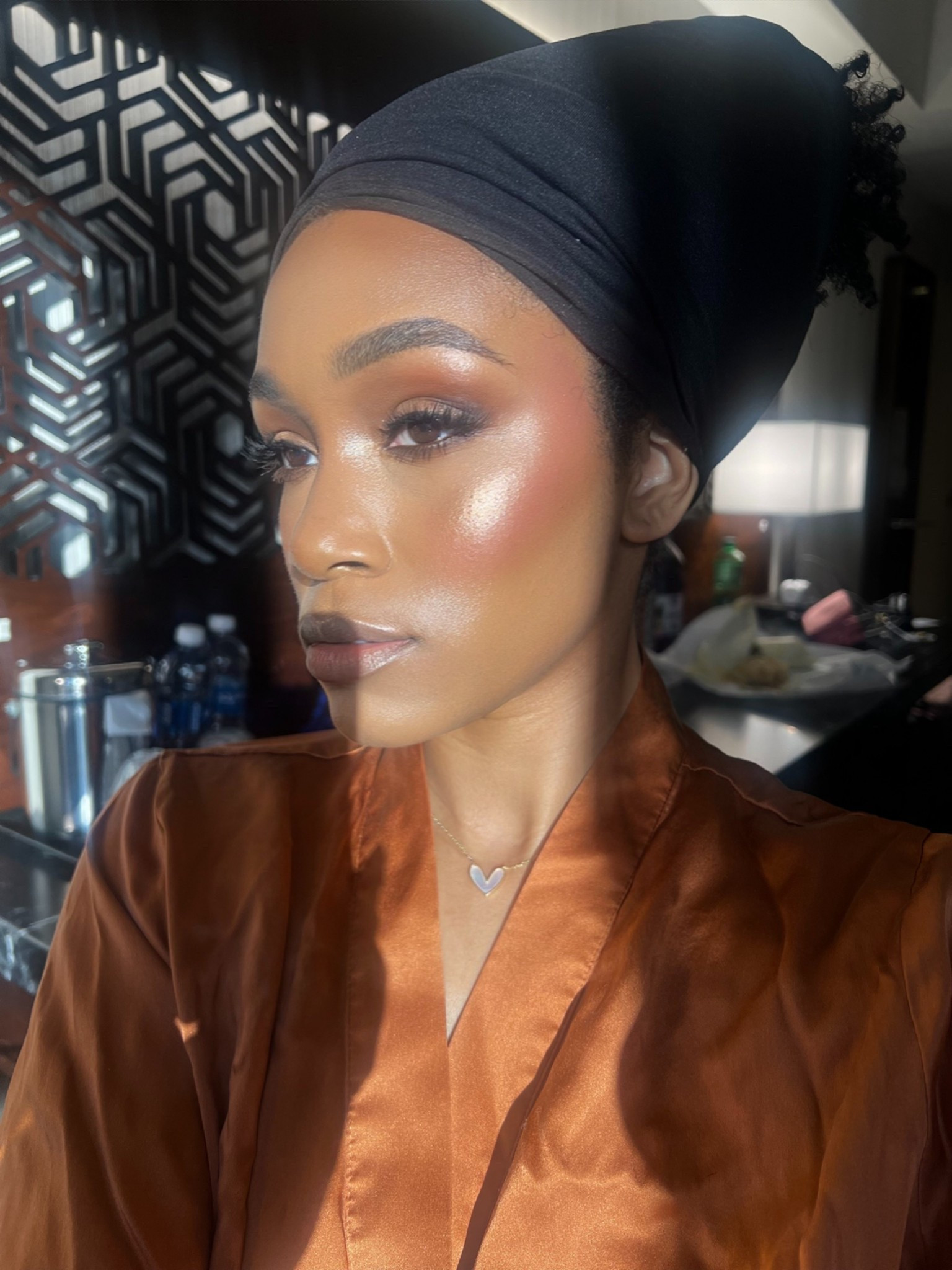 This glow?? Un-deni-a-ble. Golden hour did what it had to do, but the products really carried 😮‍💨✨

✨ Foundation: Fenty Beauty Eaze Drop Blur + Smooth Tint Stick in shade 16 – super easy to apply, buildable, and left my skin looking skin-like but smoothed.
☀️ Bronzer: Made By Mitchell Blursh Bronzed Liquid Bronzer in Blend N Snatched – the perfect warm liquid bronzer that blends like a dream.
🍑 Blush: I layered Made By Mitchell Blursh Liquid Blusher in Mango Daquiri with NARS Taj Mahal on top for that rich, golden peach vibe.
🌟 Highlight: The real MVP—Smashbox Halo Glow Highlighter Duo in Golden Bronze. Buttery smooth, lights up the face without glitter, just pure glow. Obsessed.

Everything layered beautifully and gave me the prettiest soft glow that hit just right during dinner. Linked it all on LTK 💫 #goldenhourglow #fentybeauty #madebymitchell #smashboxglow #narsblush #tajmahalnars #liquidblush #summermakeuplook #glowingskin #butteryskinfinish #ltkmakeup #blackgirlmakeup #sunsetglow #dewyskinmakeup