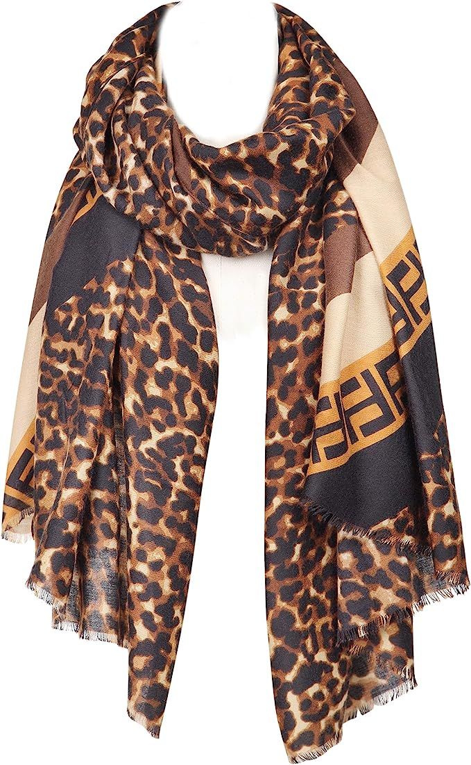 Leopard Print Scarf for Women Cheetah Animal Lightweight Scarves Large Wrap Shawl | Amazon (US)