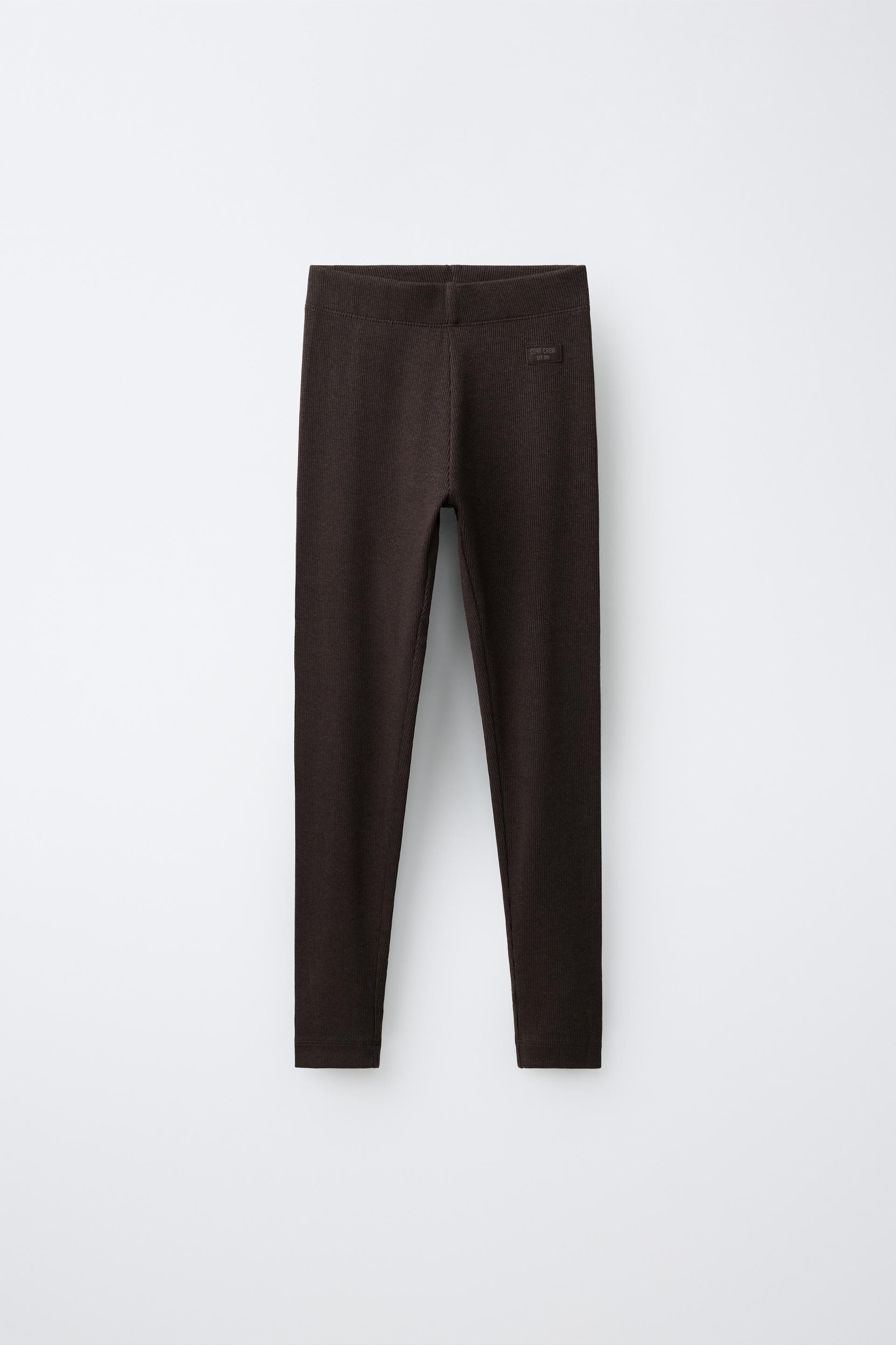 RIBBED LEGGINGS WITH LABEL | Zara UK