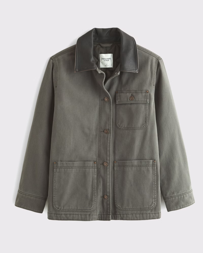 Abercrombie & Fitch Women's Workwear Jacket in Olive - Size XXS | Abercrombie & Fitch (US)