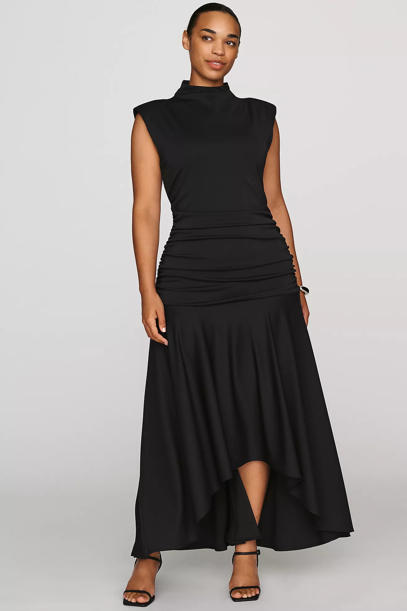 Maeve Sleeveless Ruched Mock-Neck Dress | Anthropologie (US)