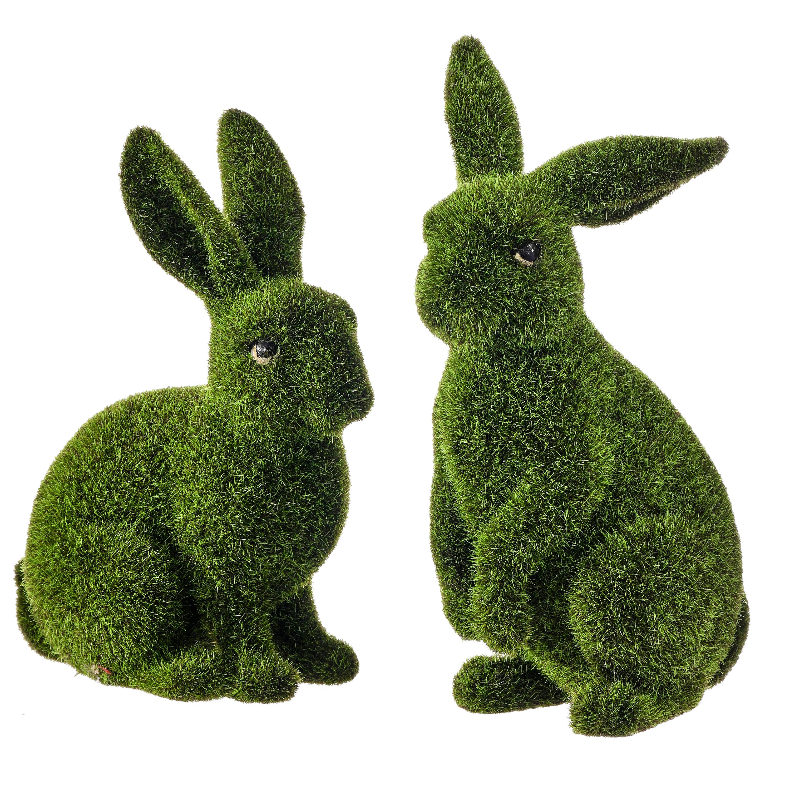 7-8" Resin Mossed Sit Bunny  Set of 2 | Wayfair | Wayfair North America
