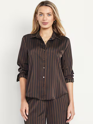 Satin Button-Down Shirt | Old Navy (US)