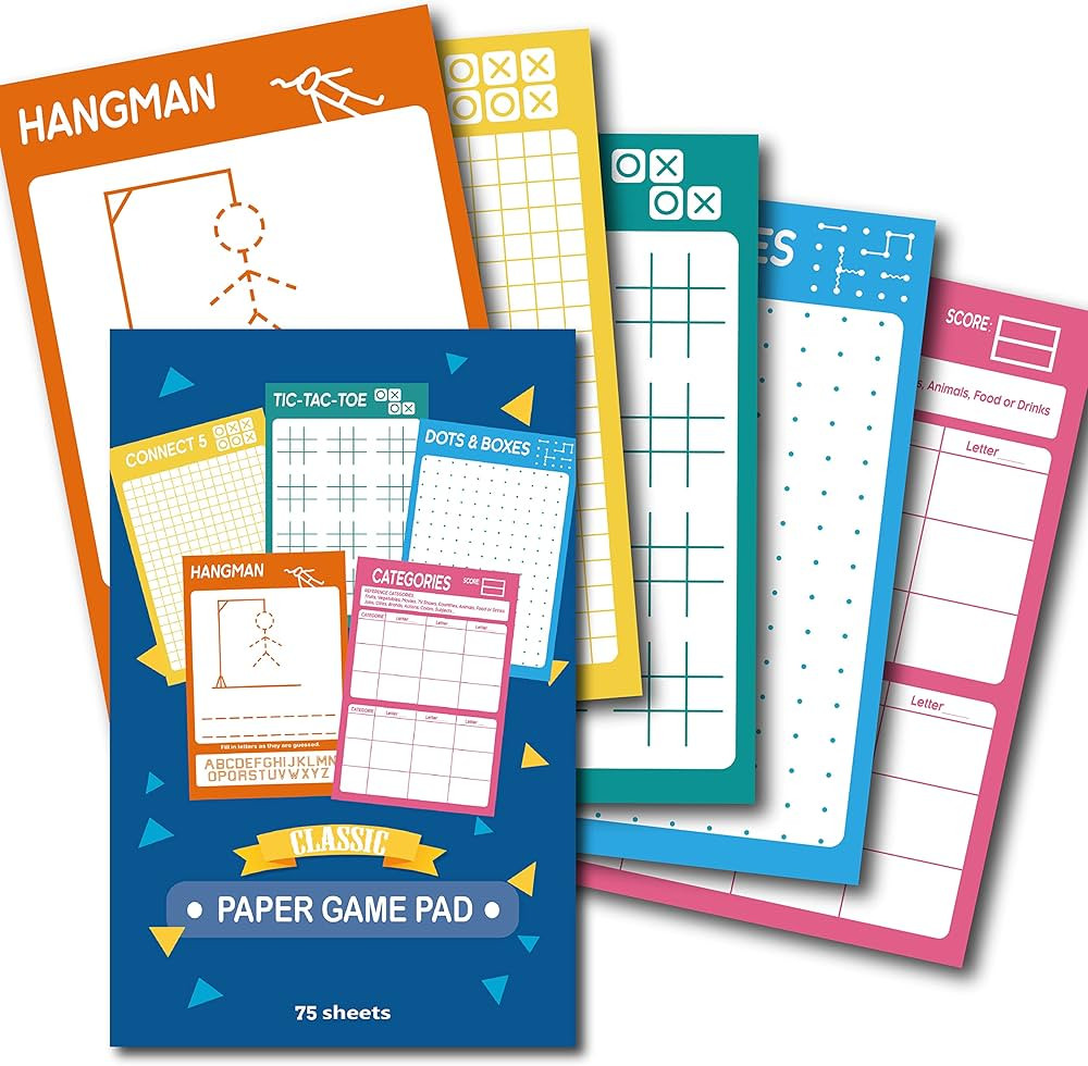 GRANDLMOON 5 Portable Travel Game Activities Pad On The Go Plane Trip Pen Pencil and Paper Game f... | Amazon (US)