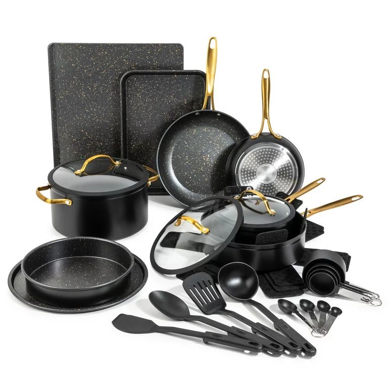Thyme & Table Non-Stick Cookware & Bakeware, Gold, 28-Pieces Set | Walmart (US)
