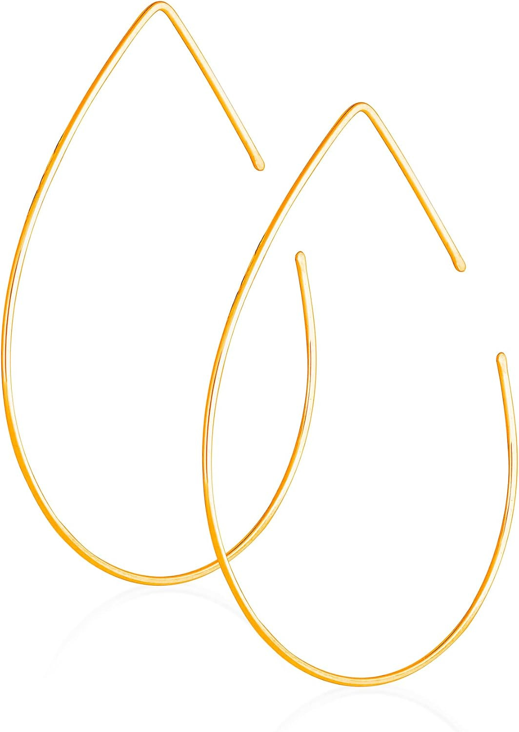 Petal Hoop Earrings - 14k Gold Filled Lotus Shaped Earrings - Elegant Jewelry - Unique Lightweight Hoops - Teardrop Hoop Earrings | Amazon (US)