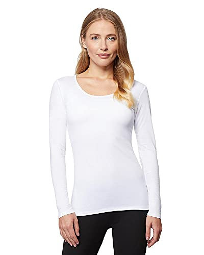 32 Degrees Heat Womens Ultra Soft Thermal Lightweight Baselayer Scoop Neck Long Sleeve Top, White, X-Small | Amazon (US)