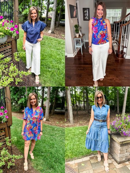Avara Summer Collection 
Use code LAURA15 to save 
Jeans, halter top, denim dress all run true to size 
Navy top & mini dress run generous- size down if in between 

#LTKstyletip #LTKfindsunder100 #LTKover40