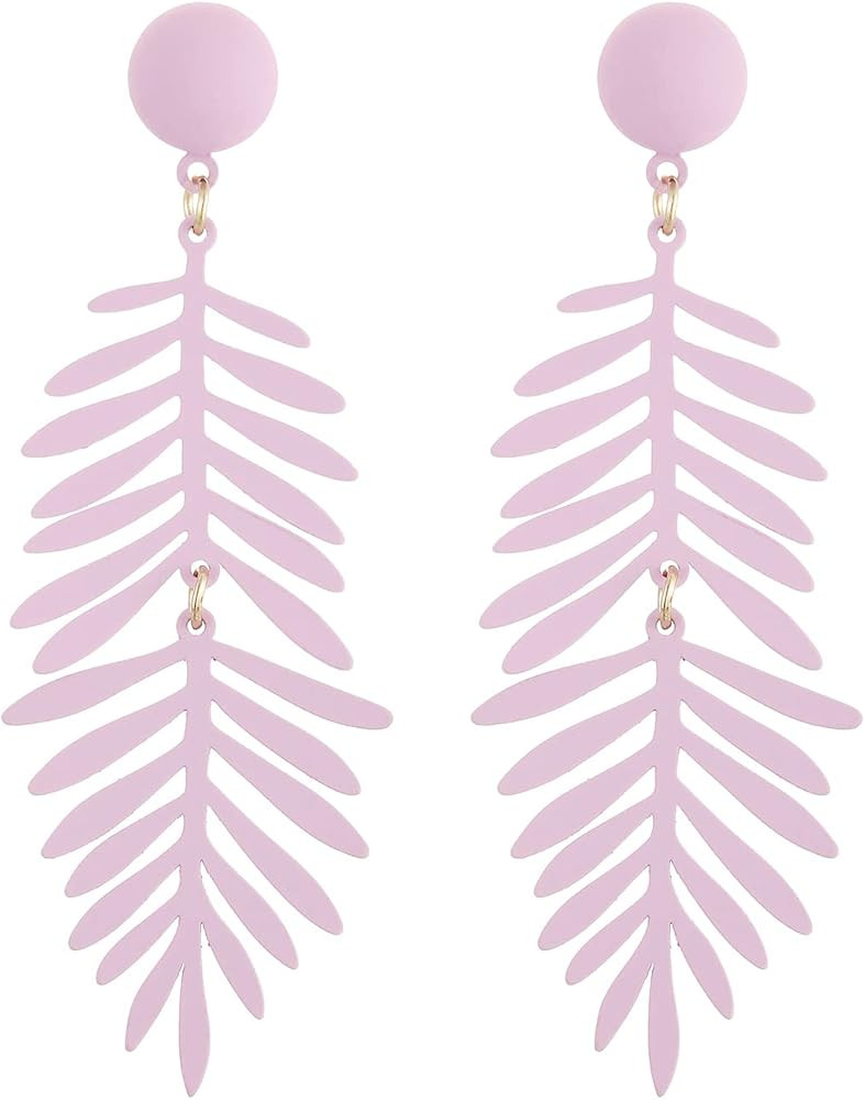 RUOFFETA Palm Leaf Earrings for Women, Tropical Leaf Dangle Earrings Boho leaf Statement Earrings... | Amazon (US)
