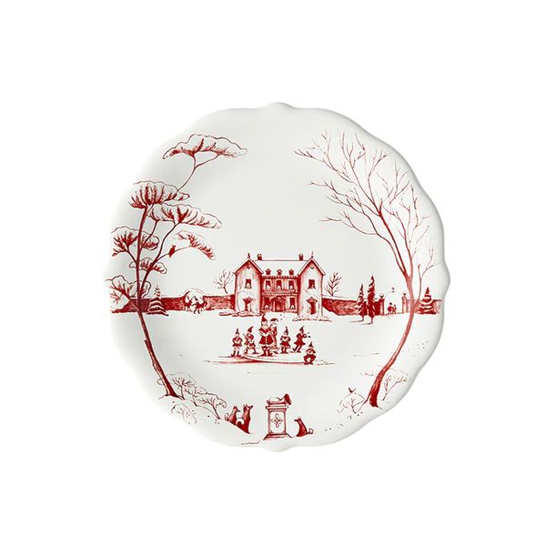 Country Estate Winter Frolic Ruby Dinner Plate Christmas Eve | Caitlin Wilson Design
