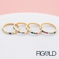 Solid Gold Minimalist Family Birthstone Ring, Gemstone Ring in Unique Jewelry, Stacking 1-2-3-4-5-6-7 | Etsy (US)